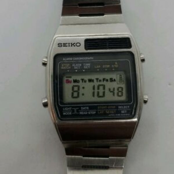 VINTAGE SEIKO A158-5040 DIGITAL WATCH new battery clean very loud