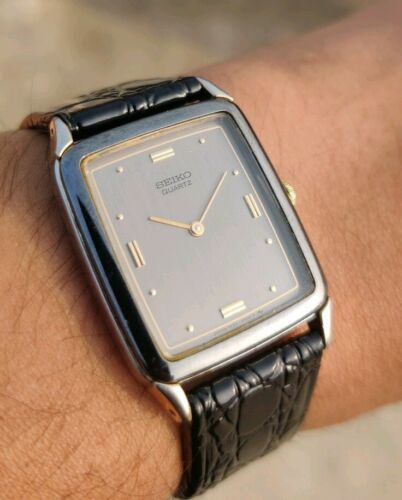 Vintage Seiko 7430-5840 Quartz Tank - Grey Dial - Original Lizard Strap - JDM Seiko 7430 | eBay main image 3