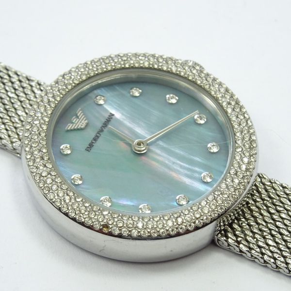 Emporio Armani Genni Mother of Pearl Dial Two Tone Steel Strap Watch for Women - AR11626