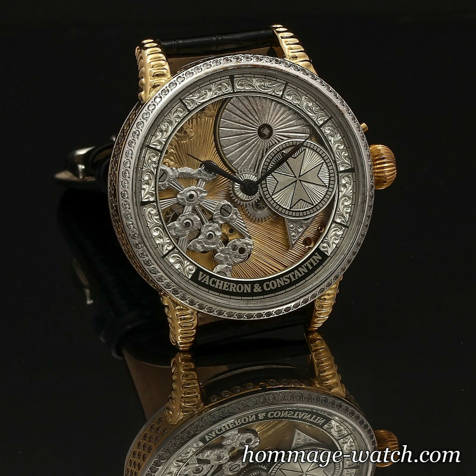 VACHERON CONSTANTIN movem SWISS Skeleton Hand Engrav Swarovski