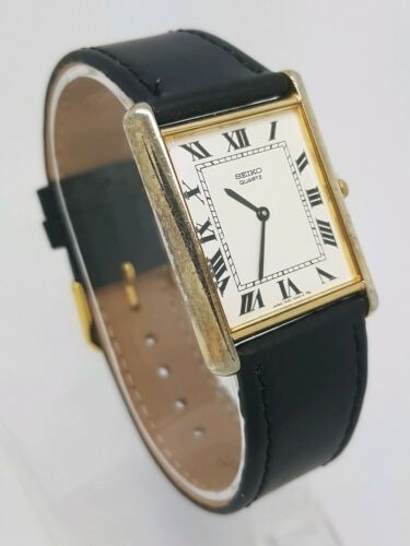 ヴィンテージ SEIKO 7430-5209 ローマン文字盤 1980年代 Rare Vintage Men`s Seiko 7430-5209 Gold Plated Quartz Watch *New