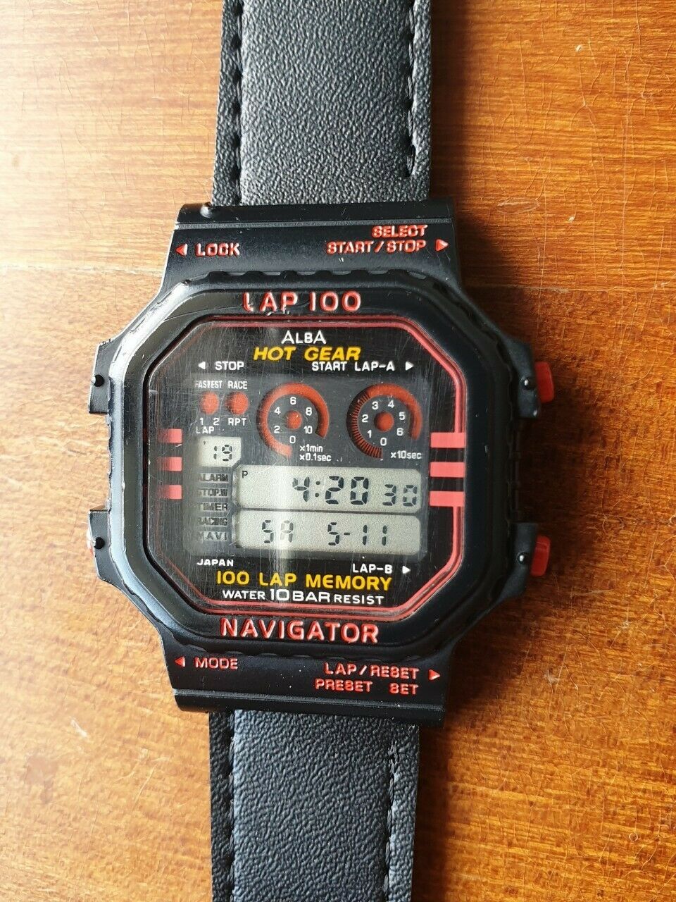 Vintage Rare Seiko Alba W358-4A00 Hot Hear Navigator Japan Digital