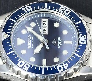 Seiko 5M43-0A40 SKJ031 Blue dial & bezel Scuba 200m Diver Kinetic Stainless  453 | WatchCharts
