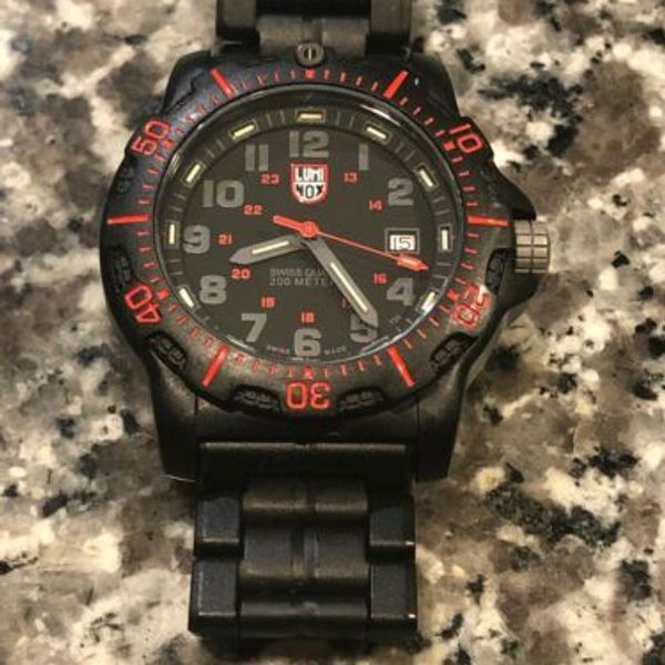 Luminox Series 8800 Navy SEAL Quartz 44mm Wrist Watch for Men Black/Red 200m WatchCharts