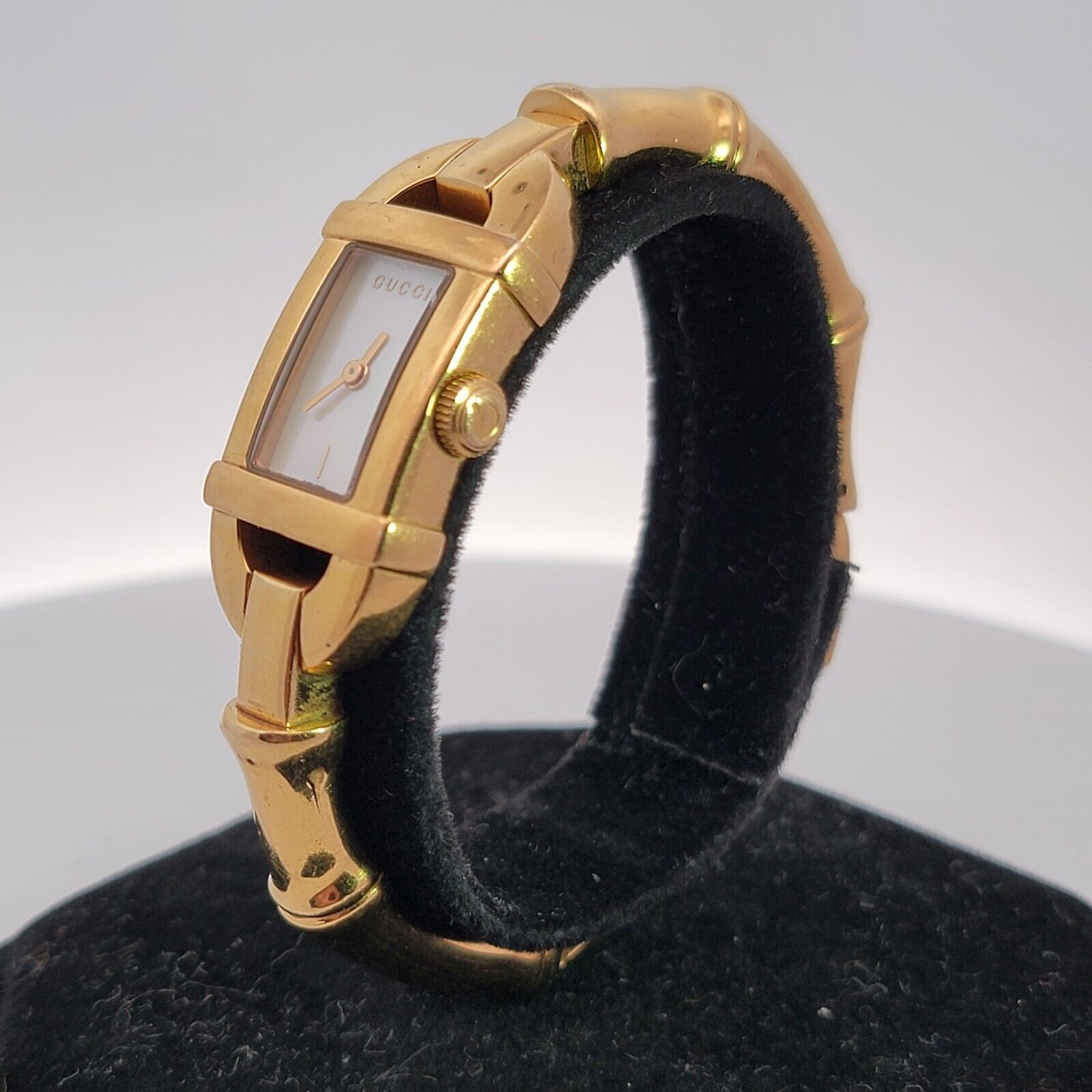 【極美品・希少】GUCCI バンブー 6800L ゴールド 腕周りフルコマ Gucci 6800L Bamboo Collection Lady's Gold Bangle Cuff Authentic