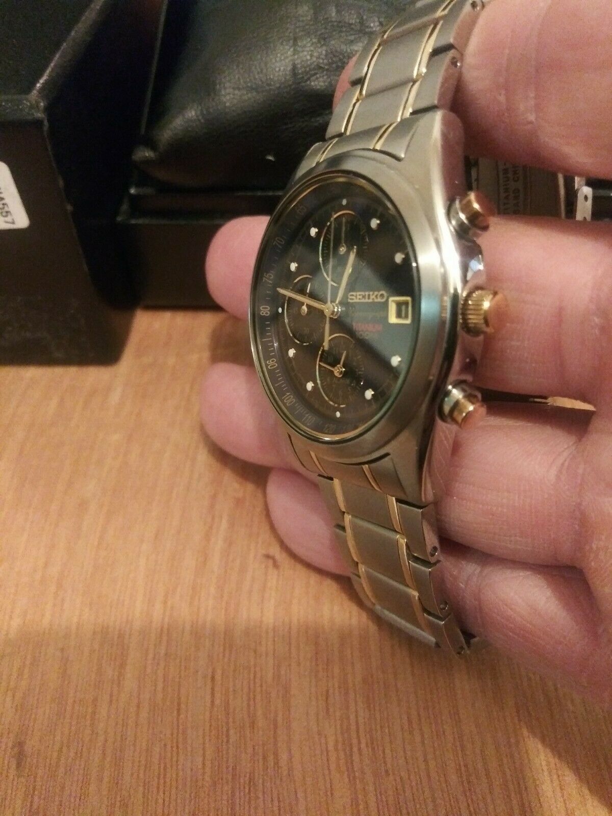 Rare Seiko 7T62-0FD0 Titanium Alarm Chronograph Mens Watch