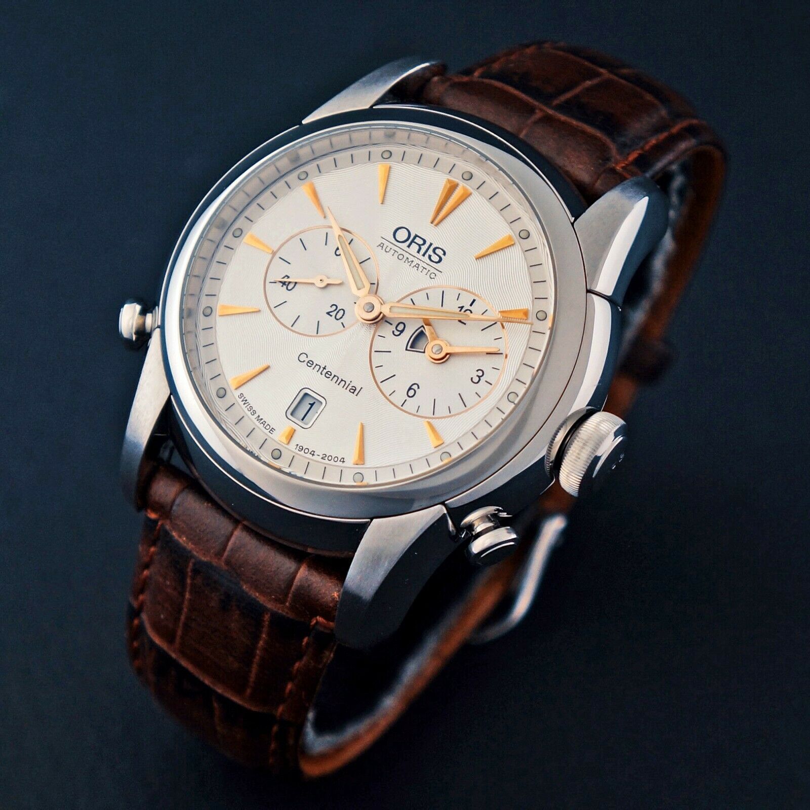 Rare Oris Centennial Automatic 1904 Stainless Steel Rose Gold