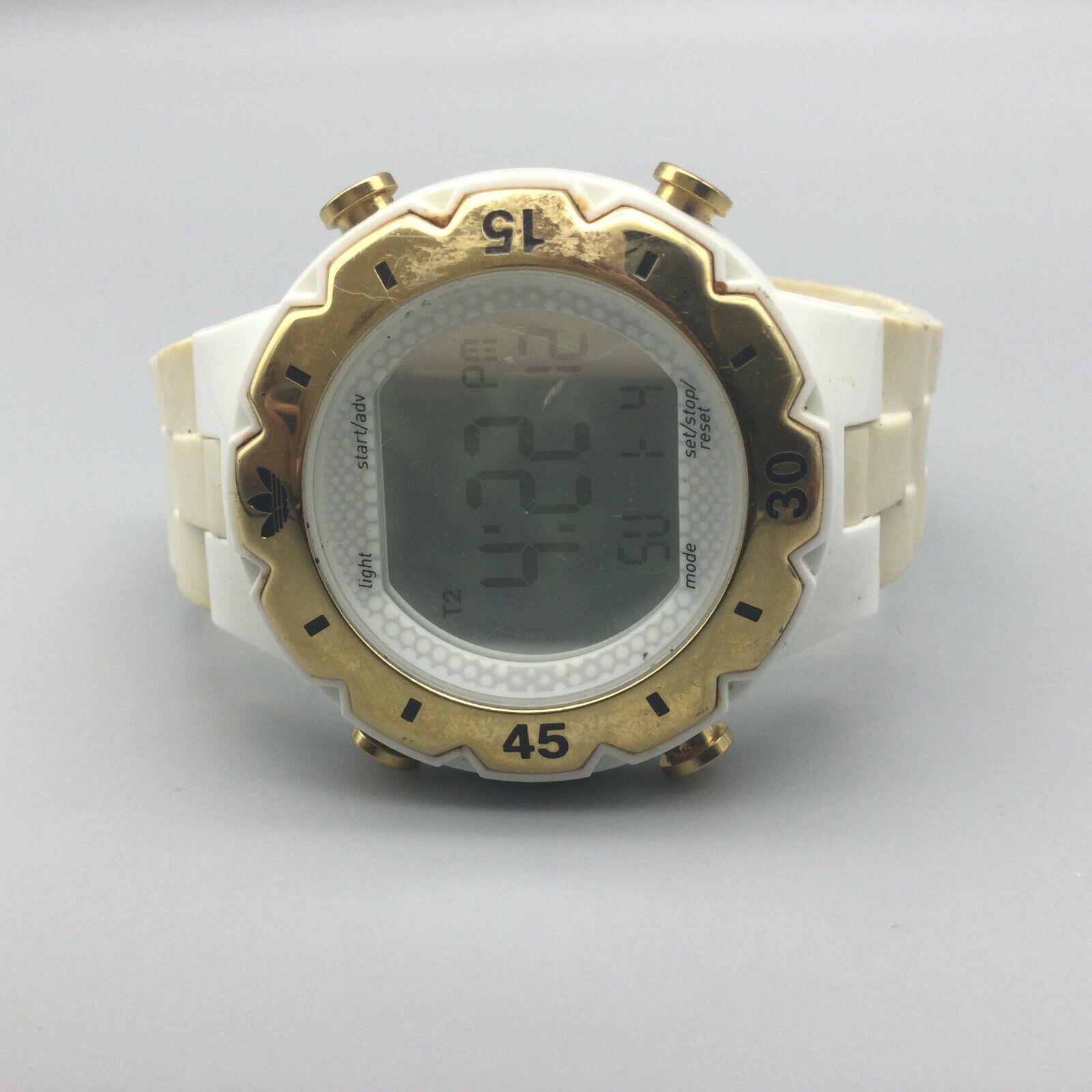 Adidas watch white hot sale and gold