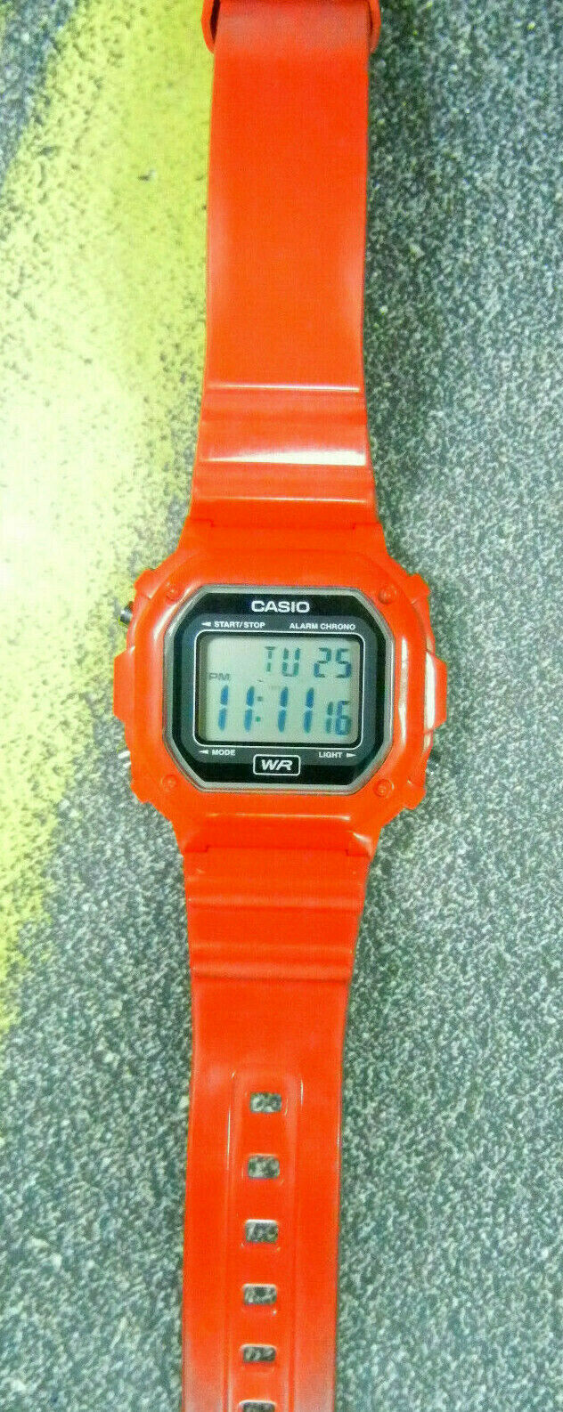 casio men's orange illuminator lcd watch