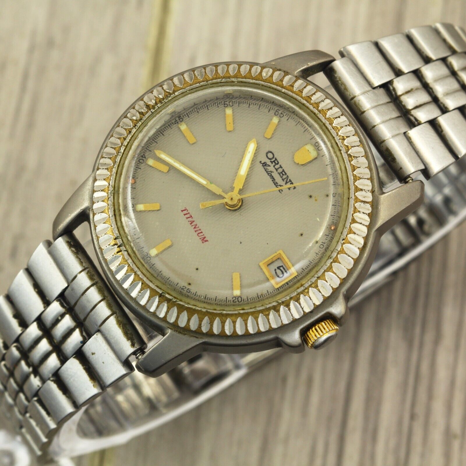 Orient titanium KY 487Z04-80 CA automatic men's Japan watch Cal