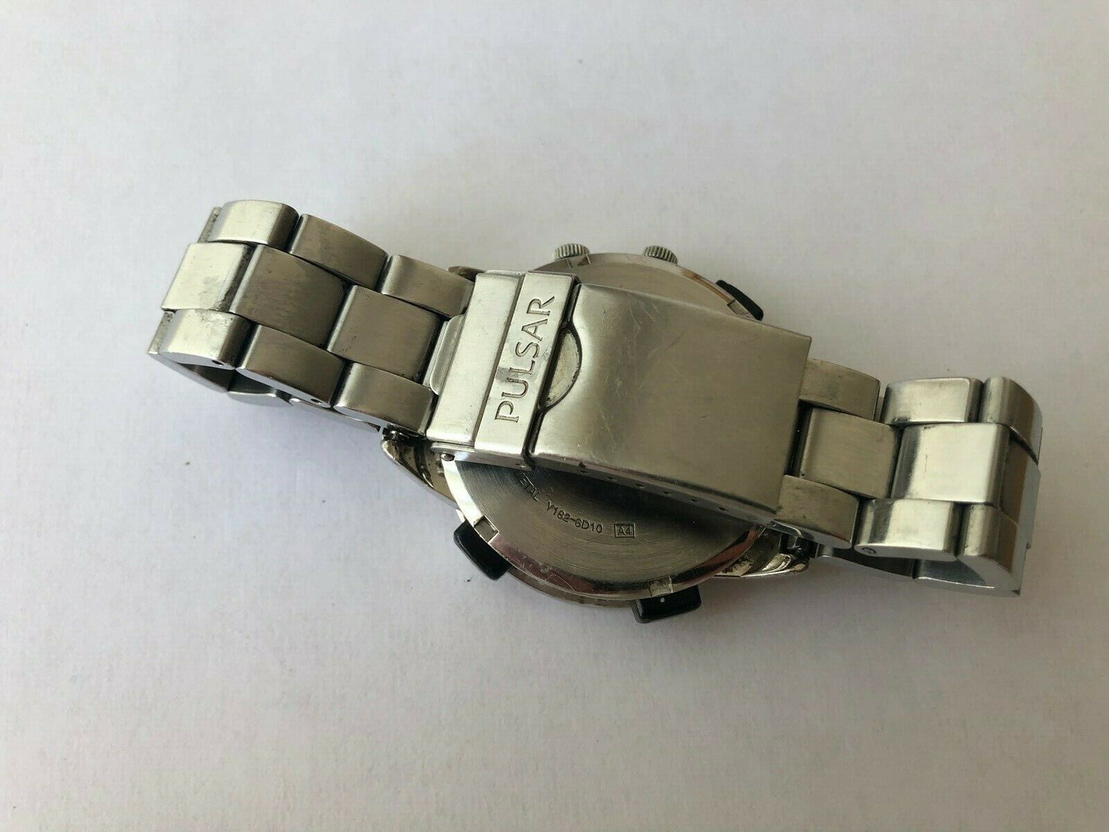 Vintage Yellow Mens Pulsar by Seiko Chronograph Watch y182 6d10