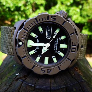 SOLD! Seiko SKX779 MCWW Mod - Cerakote Finish - Black Chapter Ring - 