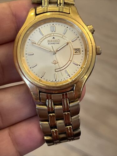 Seiko kinetic gold watch sale