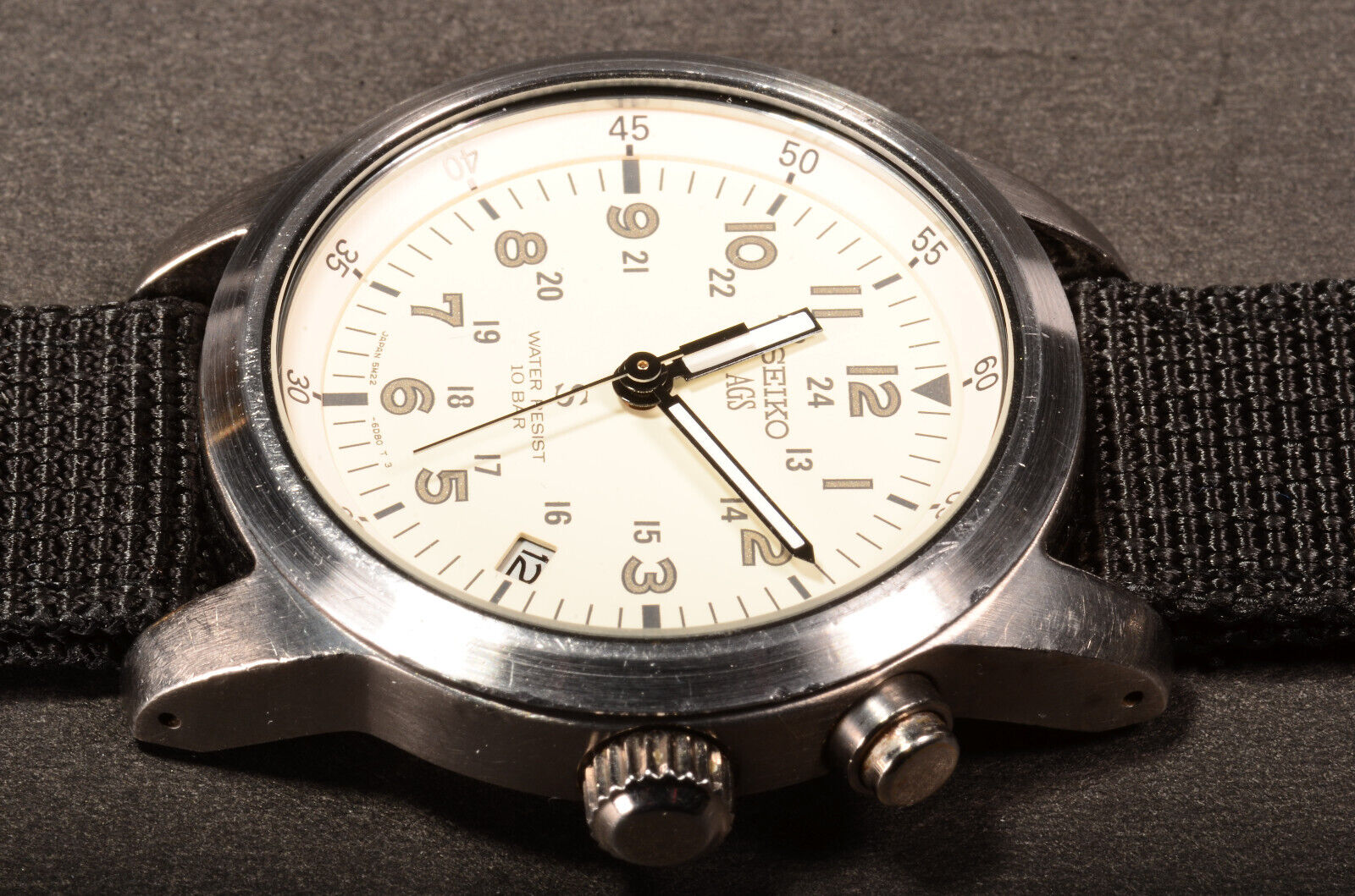 67) SEIKO セイコー S サス AGS 5M22-6C20 デイト 腕時計 ジャンク扱い 