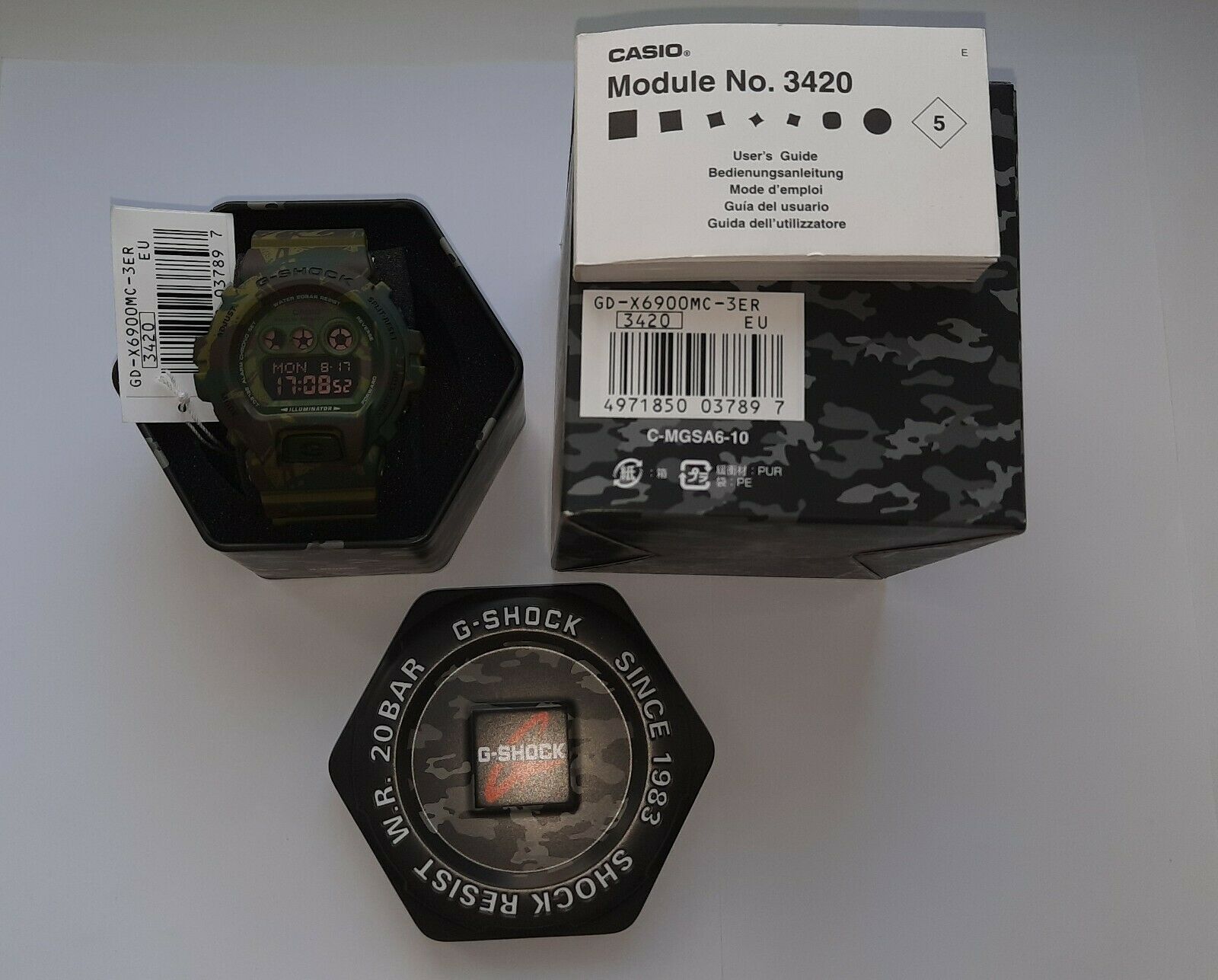Casio G-Shock GD-X6900MC-3ER.Color Green Camouflage. Original, New