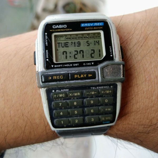 Casio mens Dbc-v500 Easy Rec Calculator Data offers Bank Watch #vintage