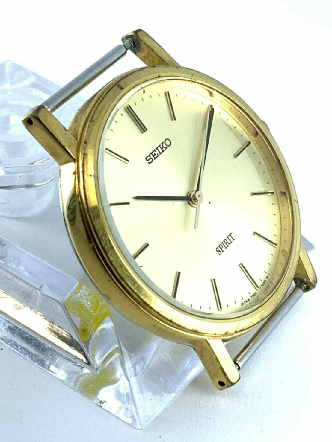 時計 SEIKO SPIRIT 7N01-7060 QUARTZ Vintage 1993 N MINT Seiko Spirit 7N01-7060 Gold Round Quartz Mens