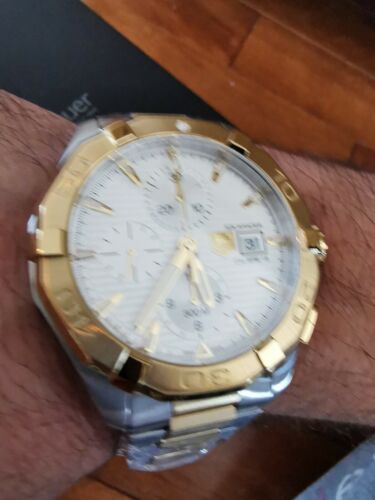 Tag Heuer Aquaracer 43mm Chronograph Men's Watch CAY2121.BB0923, Gold/Silver