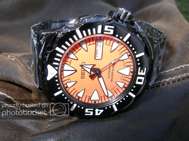 FS Seiko JDM SZEN009 PVD Orange Monster w alt orange dial