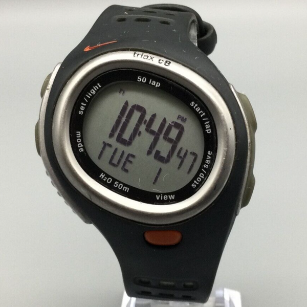 vistazo Ineficiente Barricada Nike Triax C8 Digital Watch Men Black Timer Day Date Water Resistant New  Battery | WatchCharts