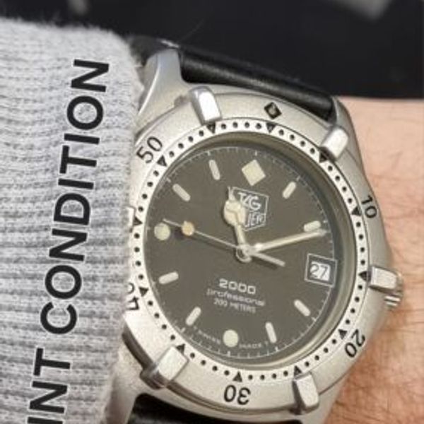 TAG Heuer 2000 Mens Full Size Early Model Rare 2000 Logo On Dial MINT ...