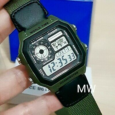 casio world time green