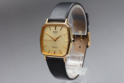 Vintage 1983 [Exc+5] Seiko Dolce 5931-5560 Gold Square Quartz Mens