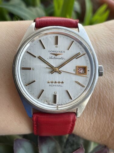 Longines Admiral 5 Star Watch 8181 Automatic Date Mens 35mm Swiss