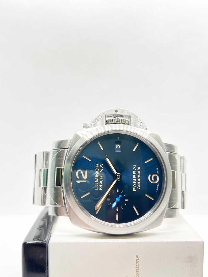 Pre Owned Panerai Luminor Marina Pam 1028 Blue Dial Automatic