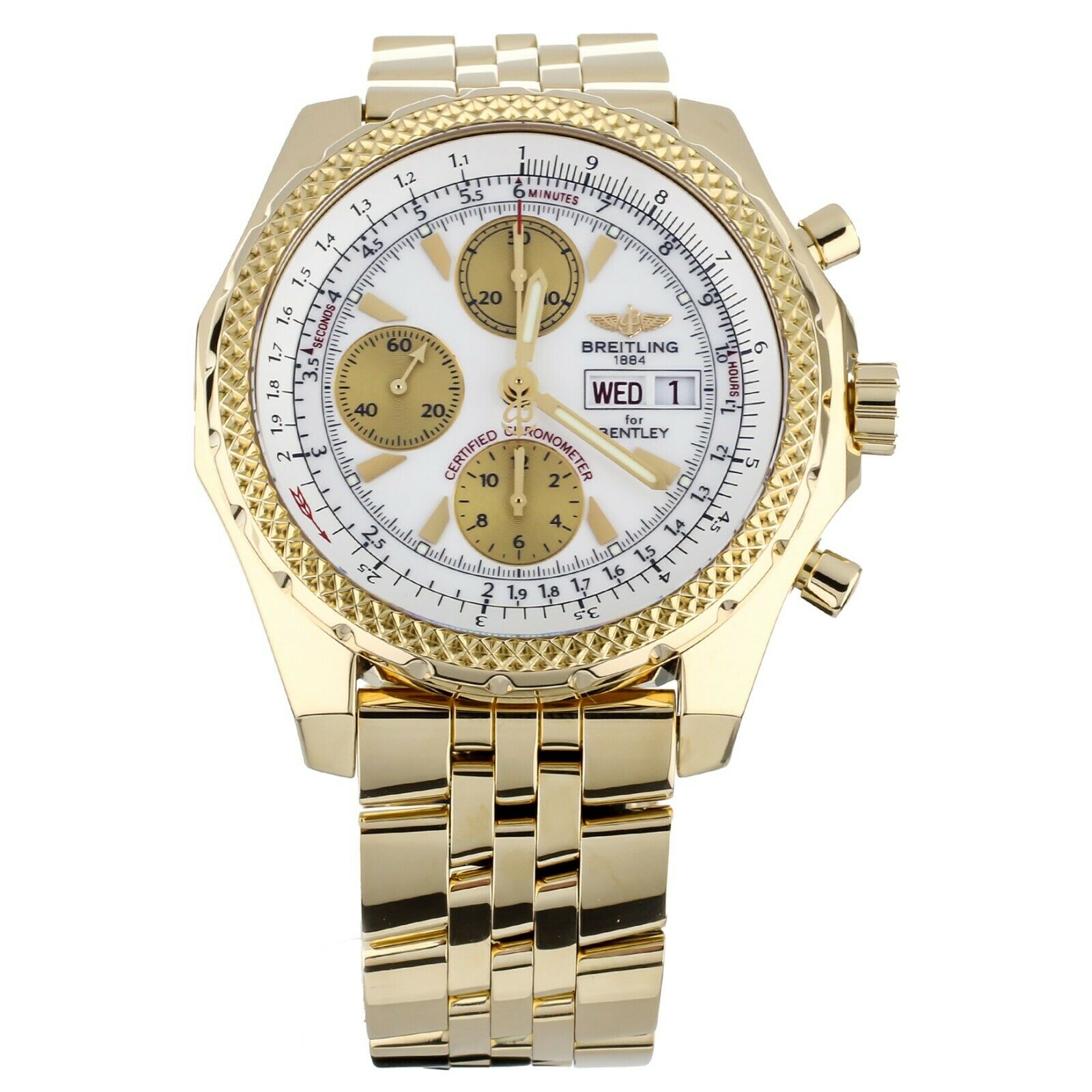BREITLING BENTLEY GT CHRONOGRAPH YELLOW GOLD 44MM K13362 FULL SET