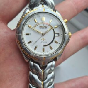 Vintage 1995 Gold/Silver SEIKO KINETIC SQ100 Watch 5M42-0A80 90s Collectors  | WatchCharts