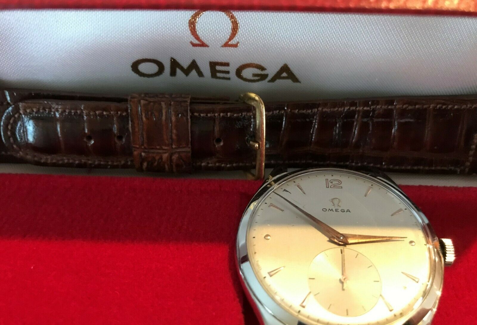 RARE 1948 S/S Omega Manual Wind Caliber 265 Sub-Dial Jumbo Case