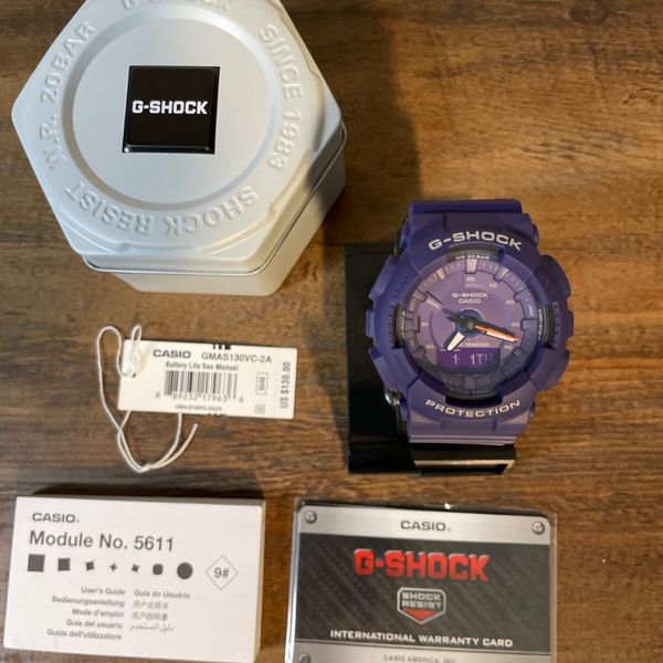 Casio G Shock GMA-S130 Step Counter Analog Digital 45mm purple New ...