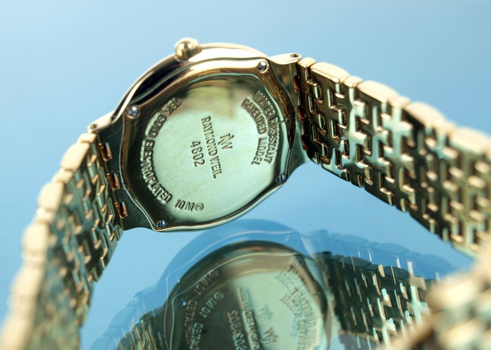 Auth Raymond Weil Geneve Fidelio 4802 18K Gold Electroplated