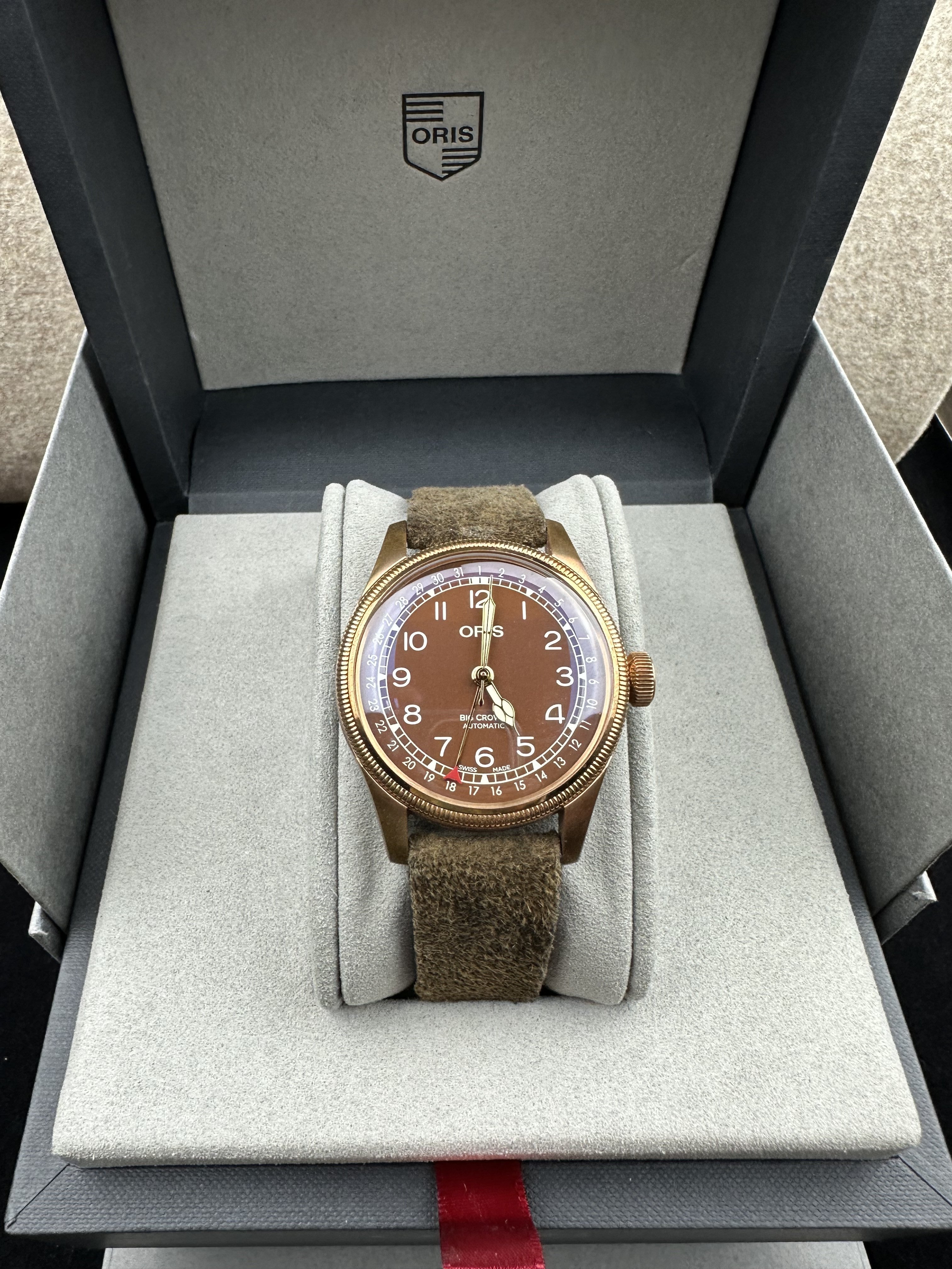 Pending Sale Oris bronze Big Crown Pointer Date with warranty