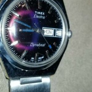 Vintage TIMEX Electric Dynabeat Men's 77851 26277 Day & Date BLUE FACE |  WatchCharts