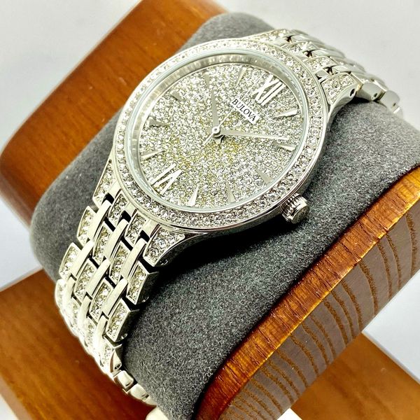 Bulova Women's Watch 96L243 Phantom Crystal Slim 32mm New Battery Small ...