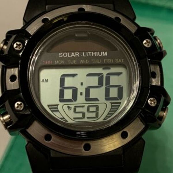 TGHK DIGITAL WRIST WATCH Solar Lithium Aw91754 w/ Stopwatch