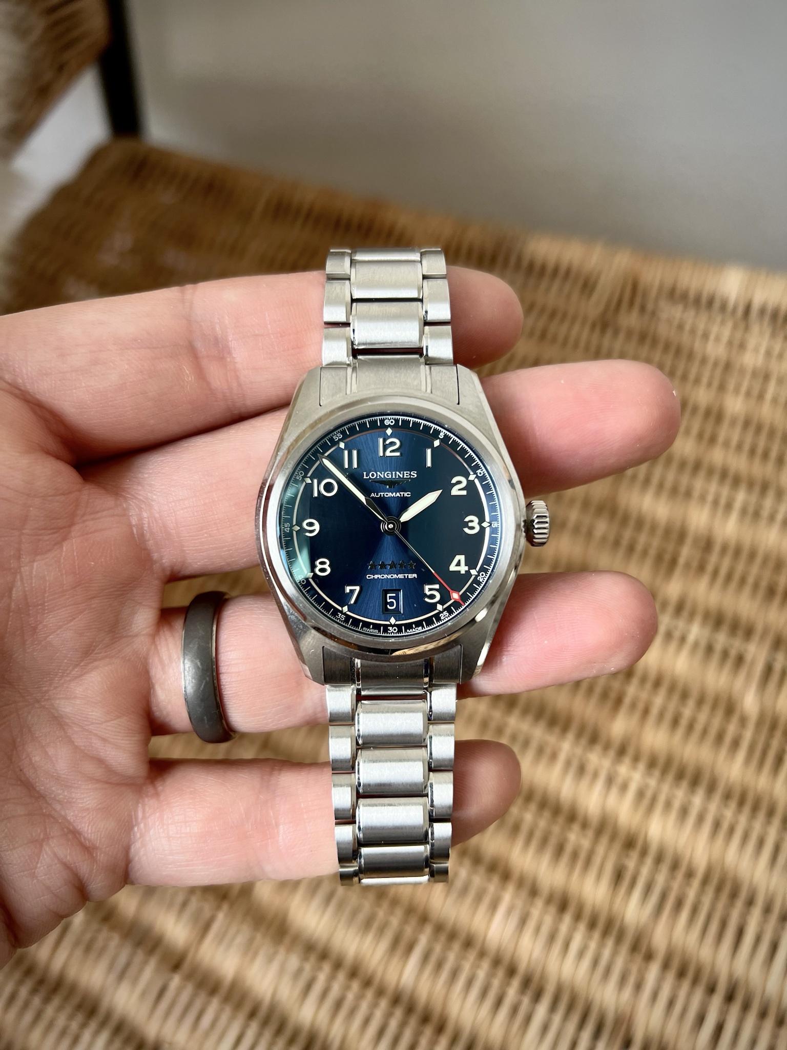 WTS Longines Spirit 37mm Sunburst Blue on Bracelet L34104936