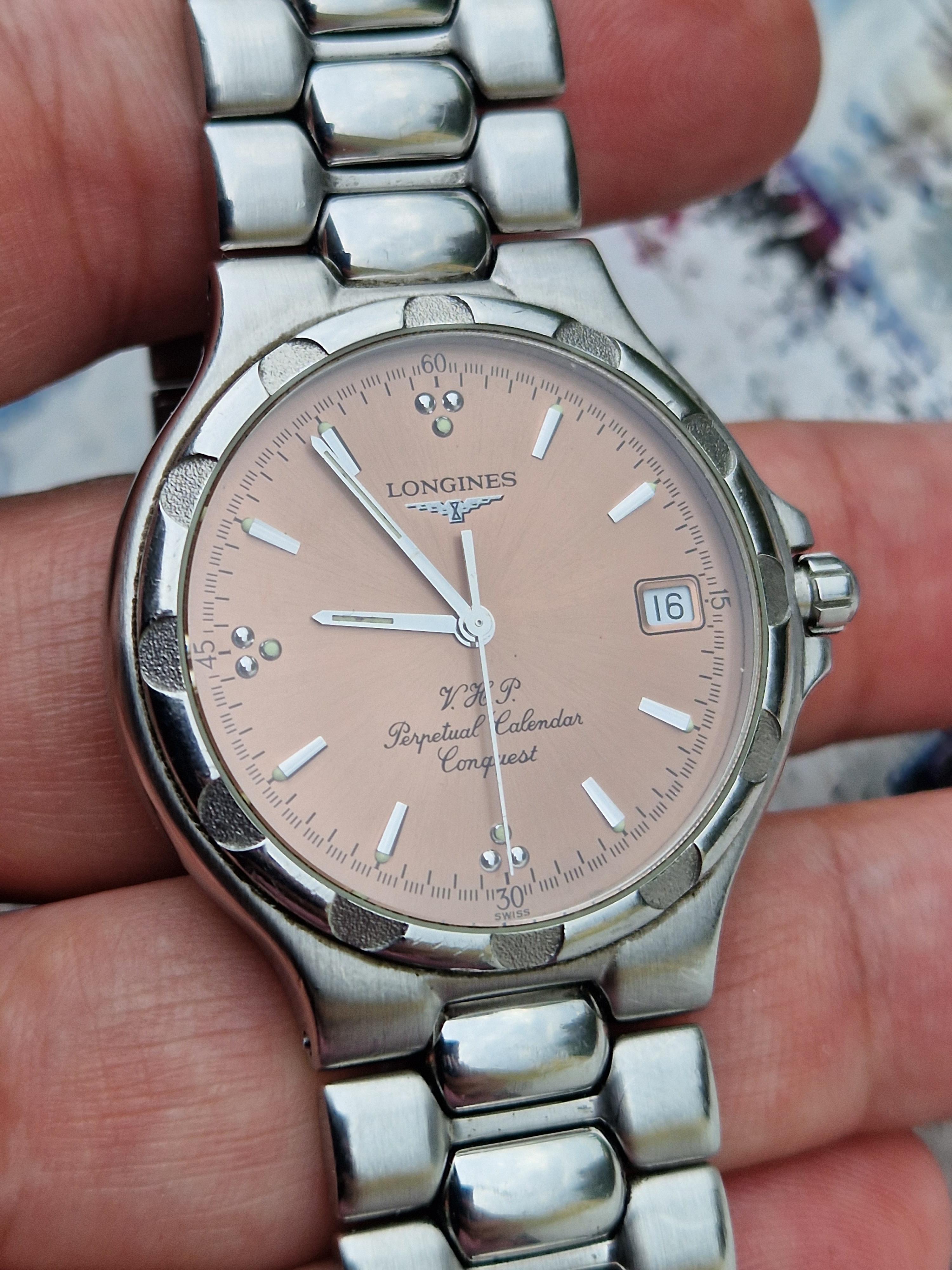 WTS Longines Conquest VHP Perpetual Calendar rare salmon dial