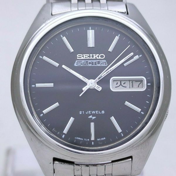 Vintage Seiko Actus Japan 21J Automatic 7019 7060 Kanji Day Date Men ...