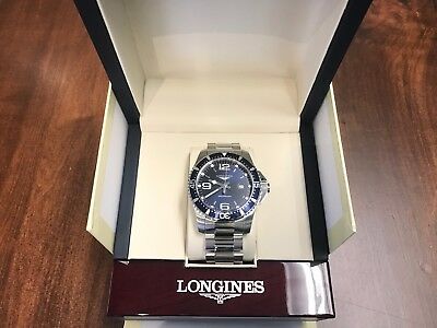 New Longines 44mm HYDROCONQUEST Quartz L38404966 Watch Blue Dial