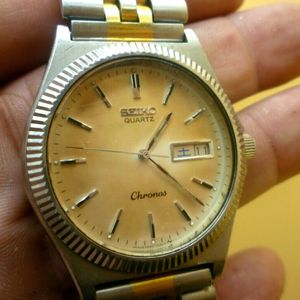 Mens 35mm SEIKO CHRONOS 2j Quartz 7433-7010 SS 8 3/4