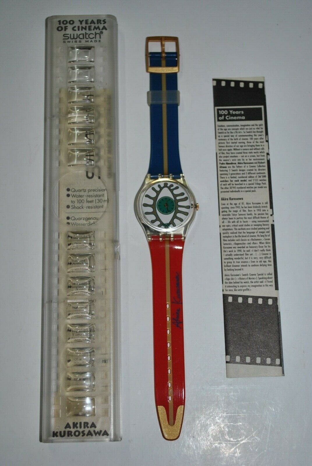 1995 Swatch watch GZ141 EIGA-SHI CINEMA AKIRA KUROSAWA 36.500