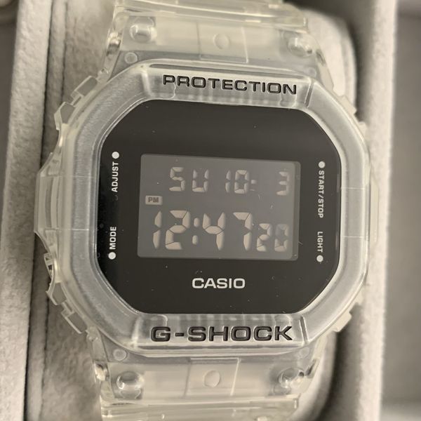 FOR SALE: CLEAR G-SHOCK DW-5600SKE-7CR WITH FULL KIT MINT CONDITION ...