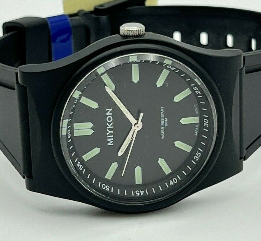 NEW Men s MIYKON Classic Black Resin Black Dial Dress Casual