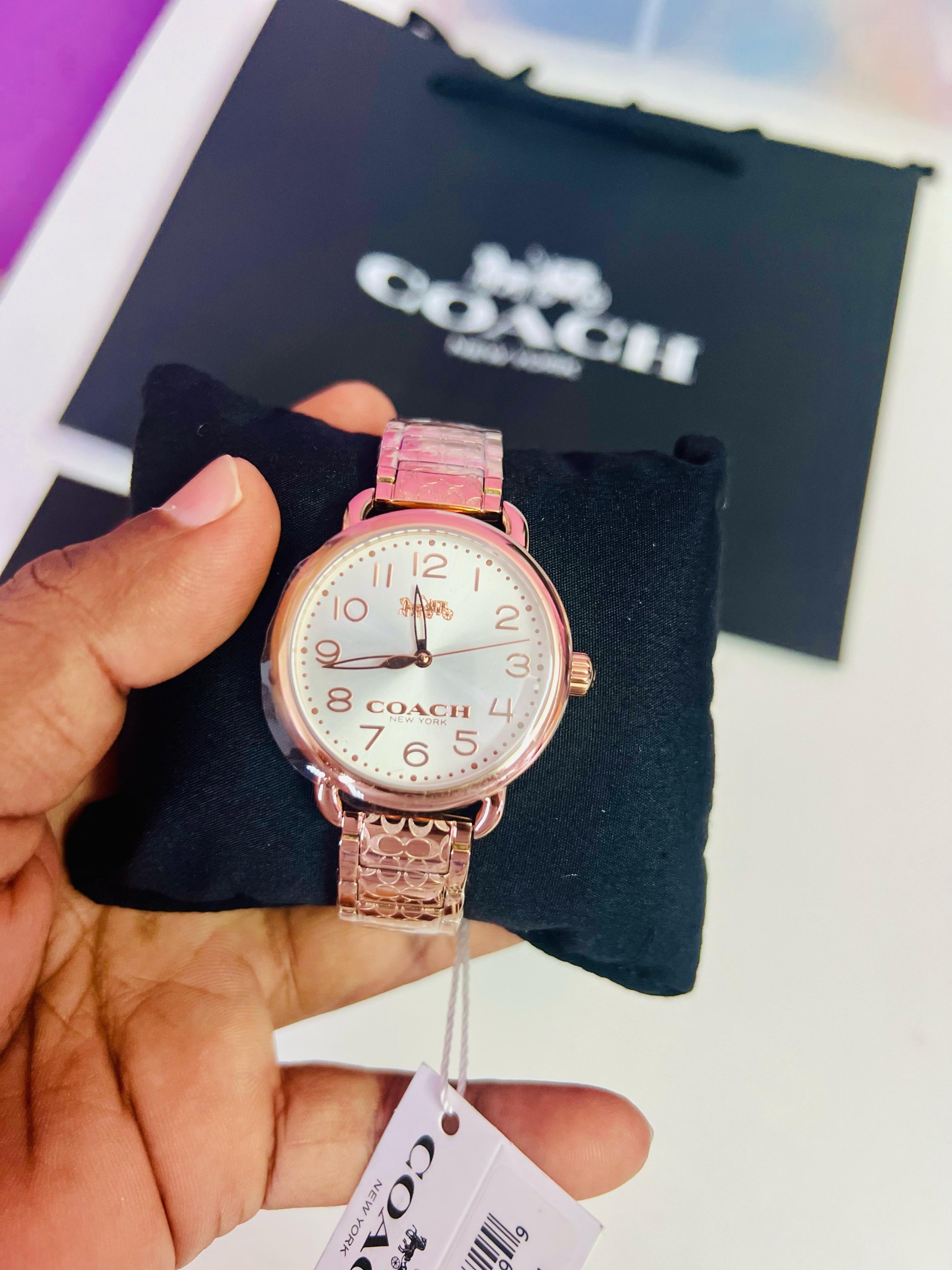 Coach delancey clearance watch rose gold