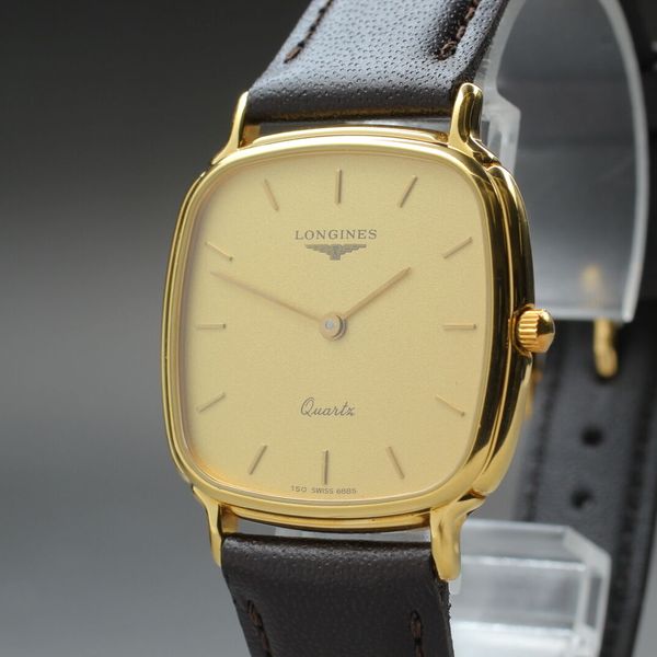 Near MINT] Vintage Longines Quartz 150 6885 Gold Dial Men's