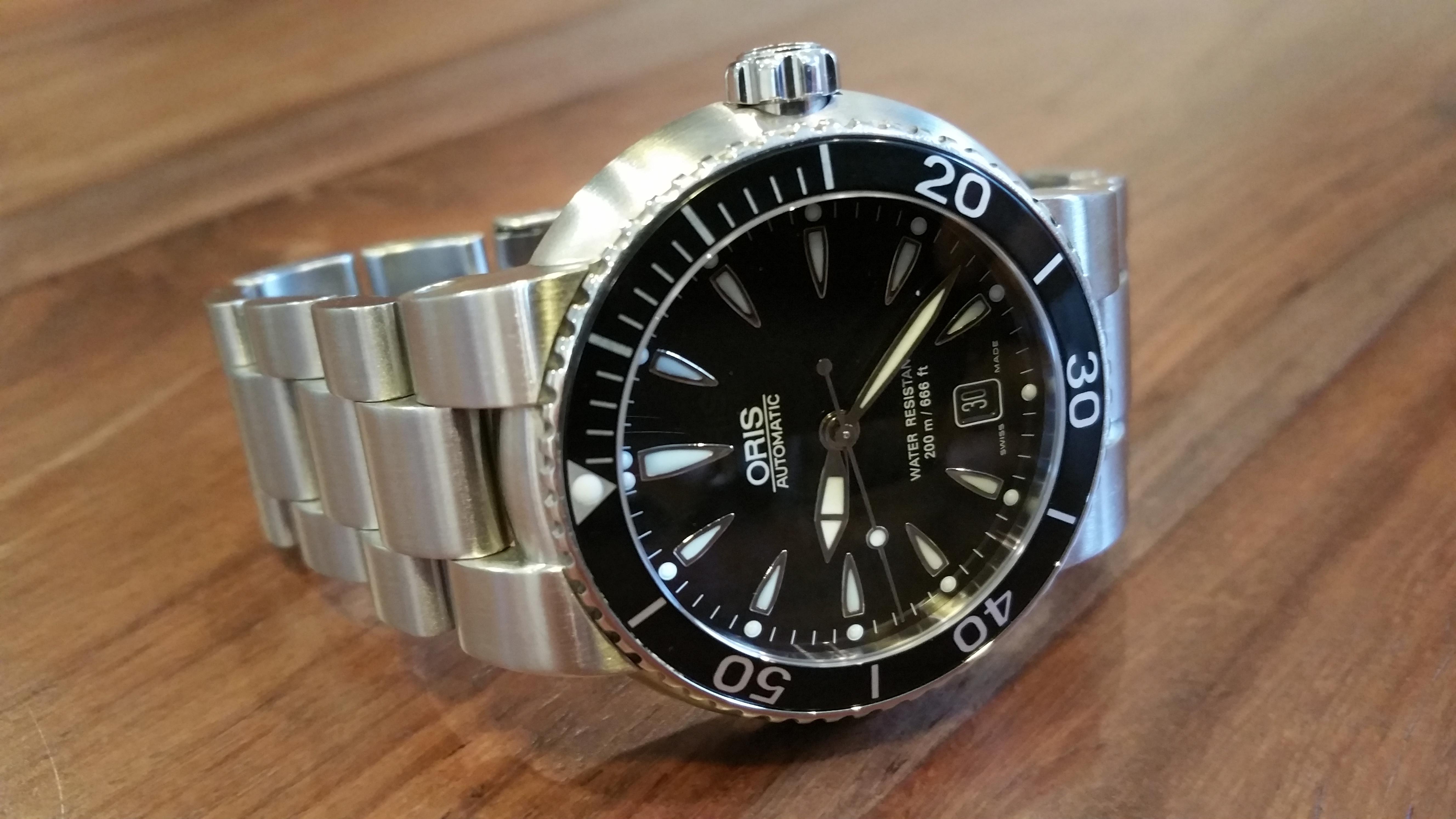 Fs Oris TT1 Divers Date Mens Watch 733.7533.41.54.MB Sapphire