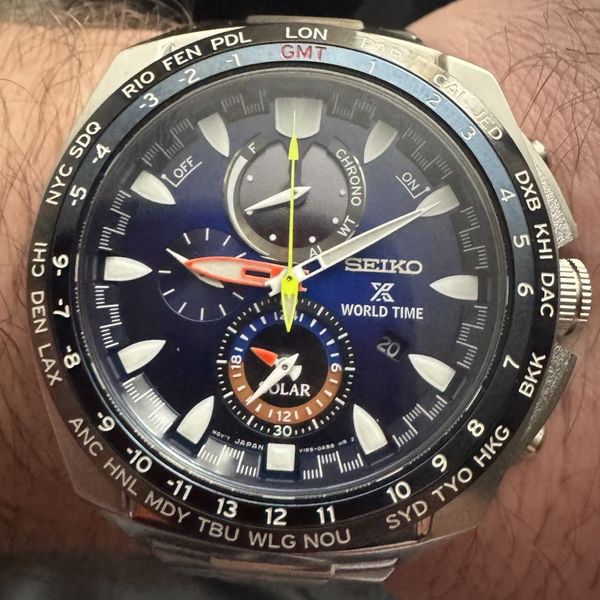 Seiko Solar World Time Special Edition Prospex Menâ s Watch & Box Works ...